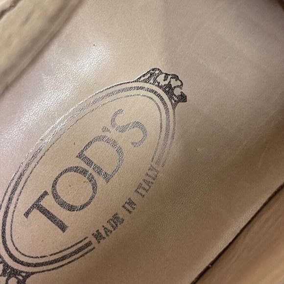 Tod's Men's Beige Suede Wingtip Oxford Dress Shoes Men's Size 9.5 Made In Italy - Picture 8 of 9